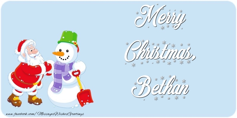 Greetings Cards for Christmas - Merry Christmas, Bethan