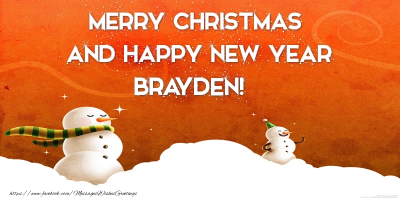 Greetings Cards for Christmas - Merry christmas and happy new year Brayden!