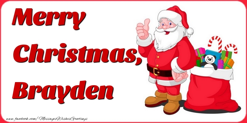 Greetings Cards for Christmas - Gift Box & Santa Claus | Merry Christmas, Brayden