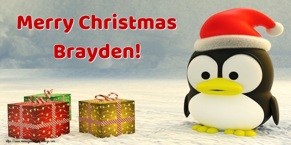 Greetings Cards for Christmas - Merry Christmas Brayden!