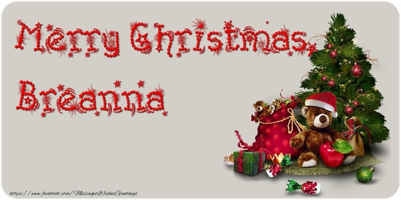 Greetings Cards for Christmas - Merry Christmas, Breanna