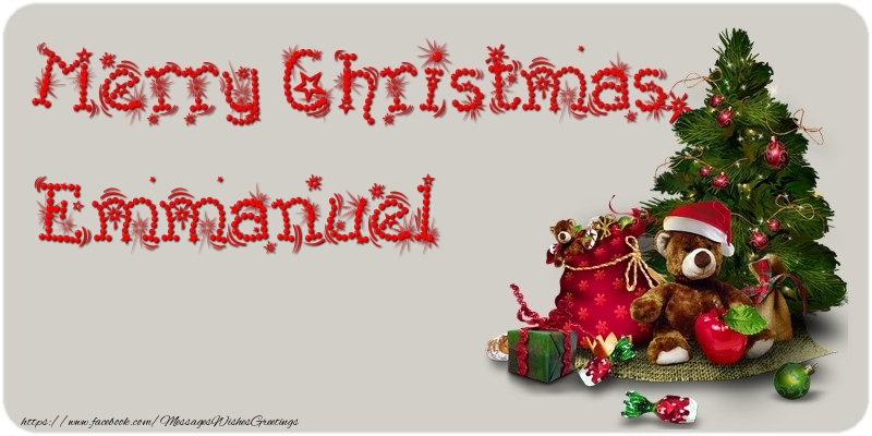 Greetings Cards for Christmas - Animation & Christmas Tree & Gift Box | Merry Christmas, Emmanuel