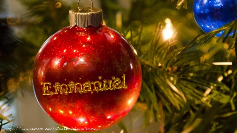 Greetings Cards for Christmas - Christmas Decoration | Your name on christmass globe Emmanuel