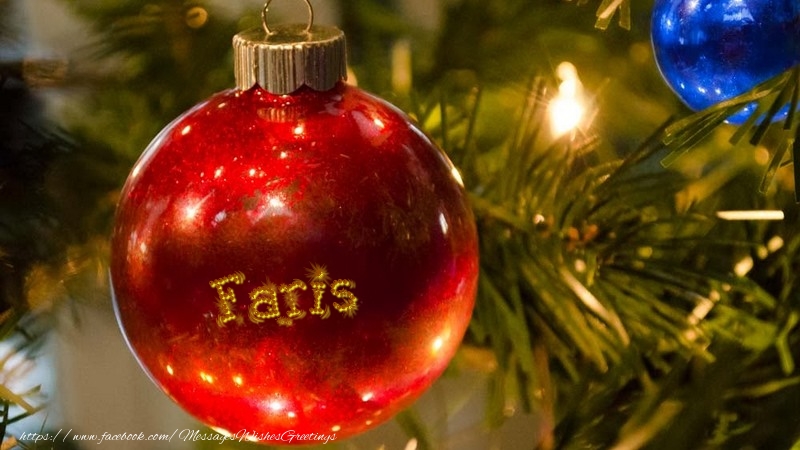 Greetings Cards for Christmas - Your name on christmass globe Faris