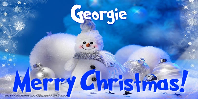 Greetings Cards for Christmas - Christmas Decoration & Snowman | Georgie Merry Christmas!