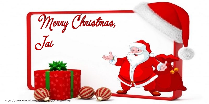 Greetings Cards for Christmas - Christmas Decoration & Gift Box & Santa Claus | Merry Christmas, Jai