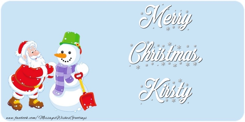 Greetings Cards for Christmas - Merry Christmas, Kirsty