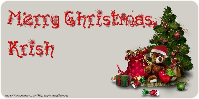 Greetings Cards for Christmas - Animation & Christmas Tree & Gift Box | Merry Christmas, Krish