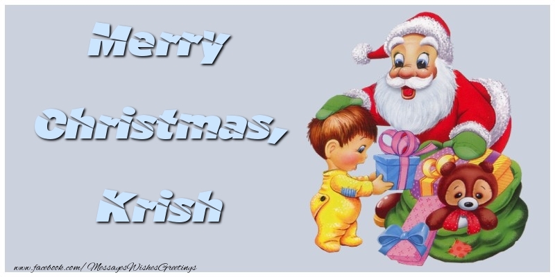 Greetings Cards for Christmas - Merry Christmas, Krish