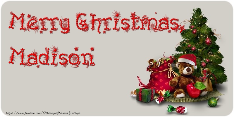 Greetings Cards for Christmas - Animation & Christmas Tree & Gift Box | Merry Christmas, Madison