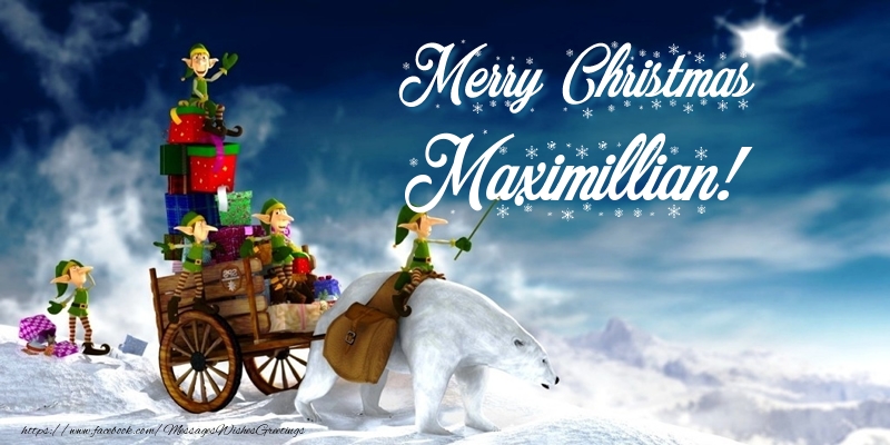 Greetings Cards for Christmas - Animation & Gift Box | Merry Christmas Maximillian!