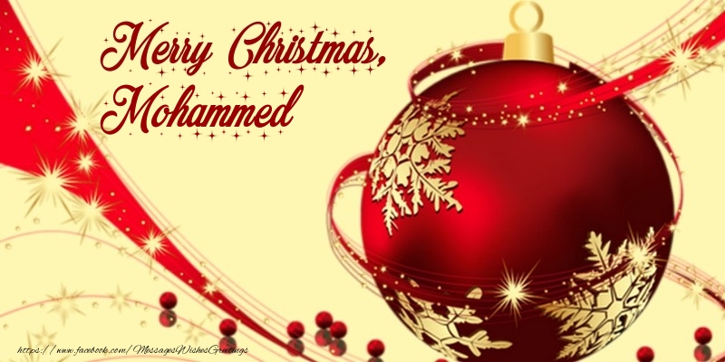 Greetings Cards for Christmas - Christmas Decoration | Merry Christmas, Mohammed