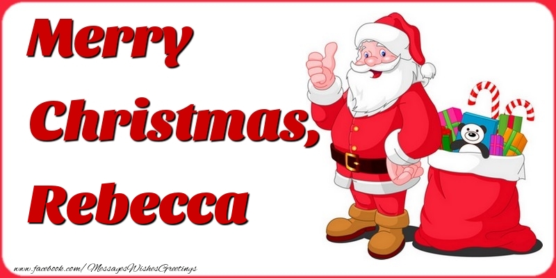 Greetings Cards for Christmas - Gift Box & Santa Claus | Merry Christmas, Rebecca