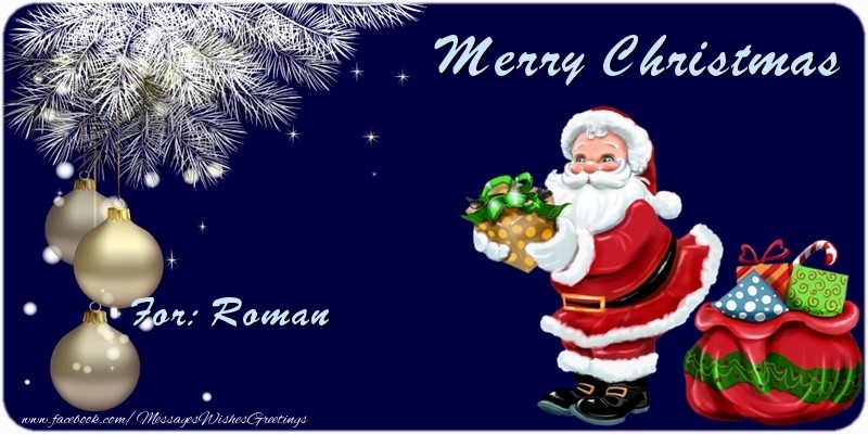 Greetings Cards for Christmas - Merry Christmas Roman