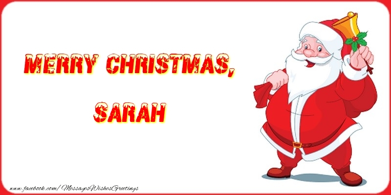 Greetings Cards for Christmas - Merry Christmas, Sarah