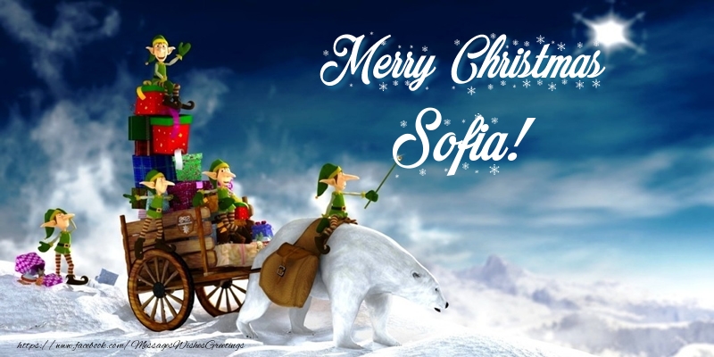 Greetings Cards for Christmas - Animation & Gift Box | Merry Christmas Sofia!