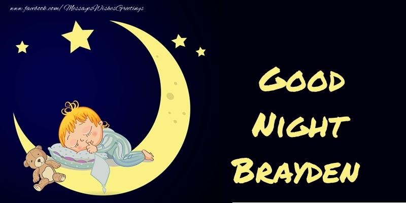 Greetings Cards for Good night - Moon | Good Night Brayden