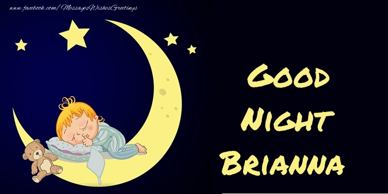 Greetings Cards for Good night - Moon | Good Night Brianna