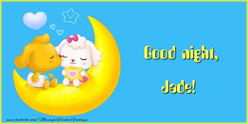 Greetings Cards for Good night - Animation & Hearts & Moon | Good night, Jade