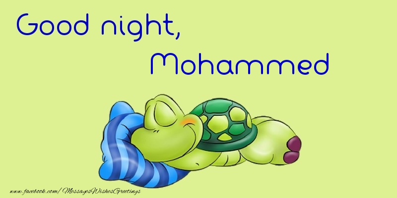 Greetings Cards for Good night - Good night, Mohammed