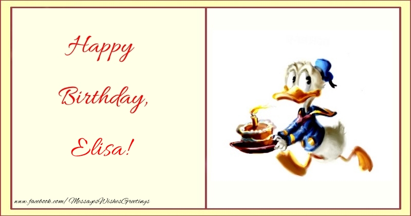 Greetings Cards for kids - Happy Birthday, Elisa