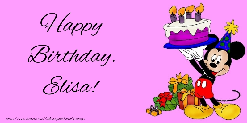 Greetings Cards for kids - Happy Birthday. Elisa