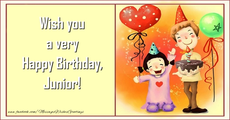 Greetings Cards for kids - Wish you a very Happy Birthday, Junior