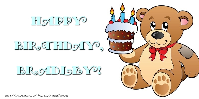  Greetings Cards for kids - Bear & Cake | Happy Birthday, Bradley