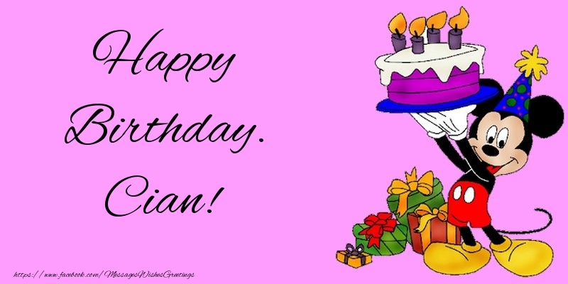 Greetings Cards for kids - Happy Birthday. Cian