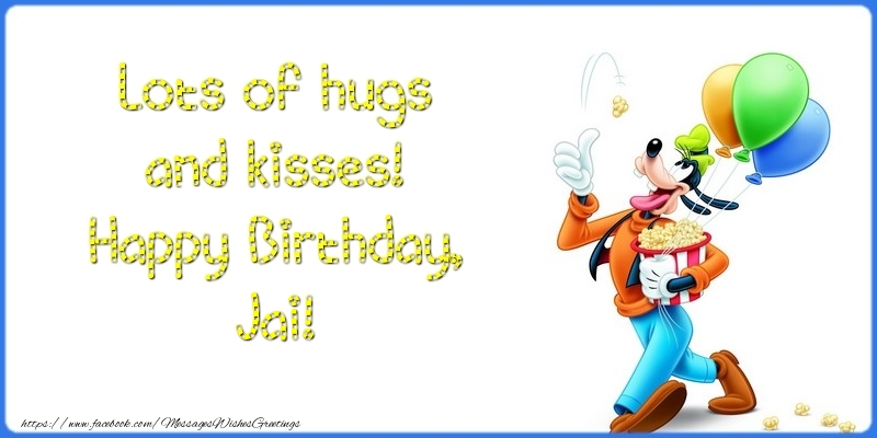  Greetings Cards for kids - Animation & Balloons | Lots of hugs and kisses! Happy Birthday, Jai