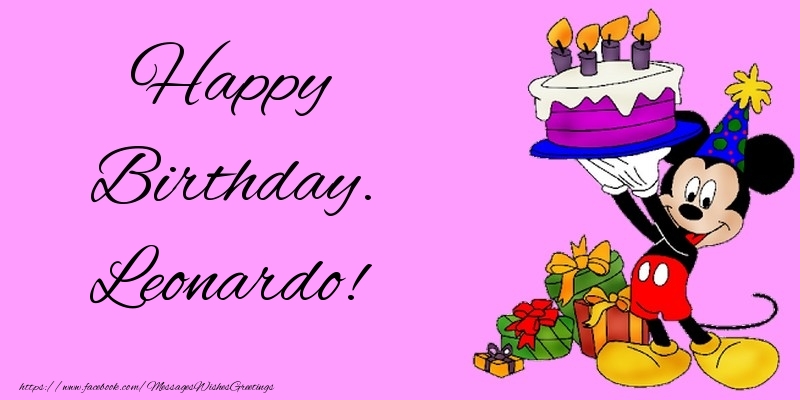 Greetings Cards for kids - Happy Birthday. Leonardo