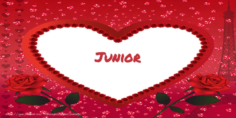  Greetings Cards for Love - Hearts | Name in heart  Junior