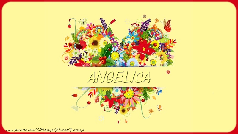 Greetings Cards for Love - Name on my heart Angelica