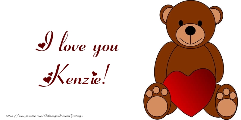  Greetings Cards for Love - Bear & Hearts | I love you Kenzie!