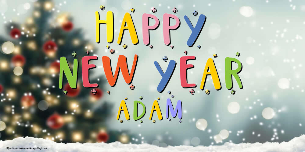 Greetings Cards for New Year - Happy New Year Adam!