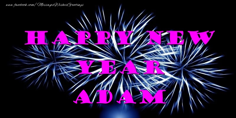 Greetings Cards for New Year - Happy New Year Adam