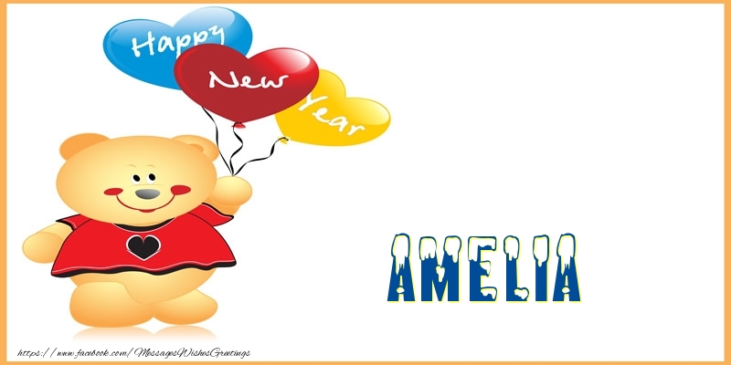 Greetings Cards for New Year - Happy New Year Amelia!