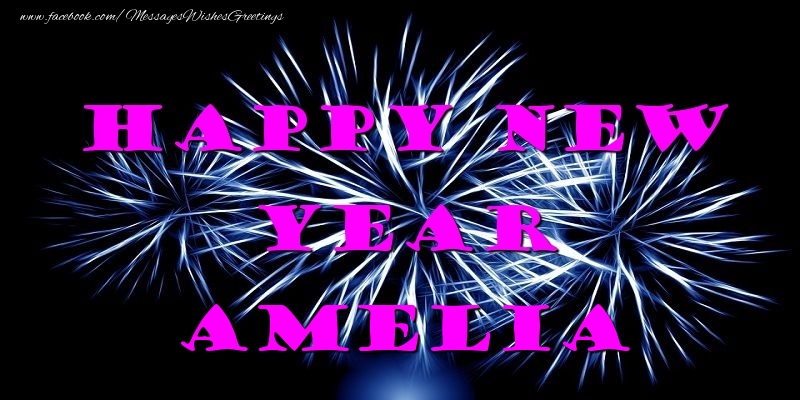 Greetings Cards for New Year - Happy New Year Amelia