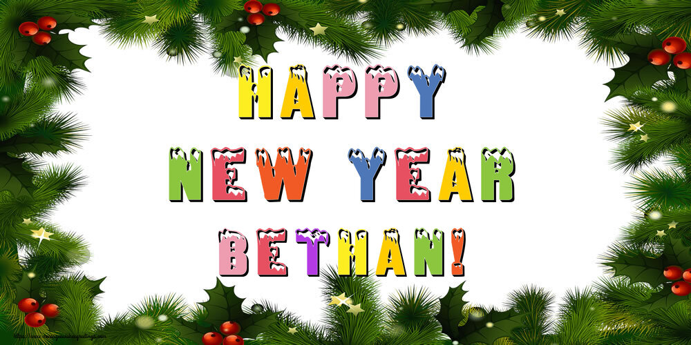 Greetings Cards for New Year - Christmas Decoration | Happy New Year Bethan!