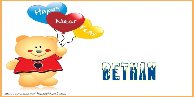 Greetings Cards for New Year - Happy New Year Bethan!