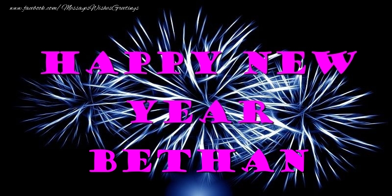 Greetings Cards for New Year - Fireworks | Happy New Year Bethan