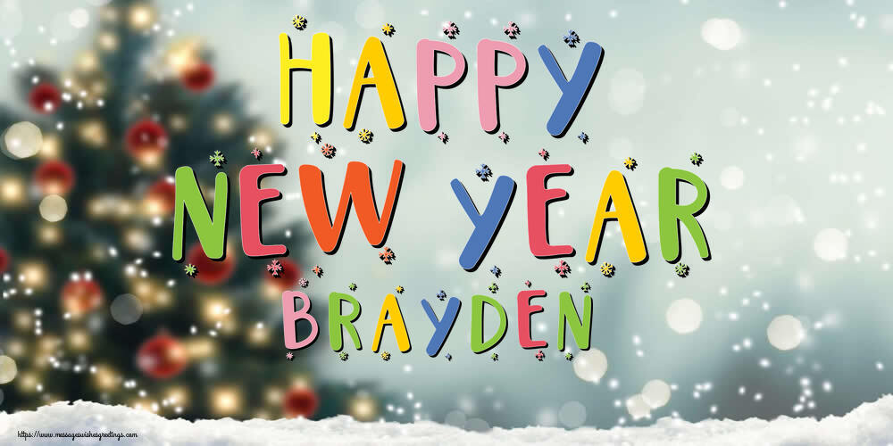 Greetings Cards for New Year - Christmas Tree | Happy New Year Brayden!