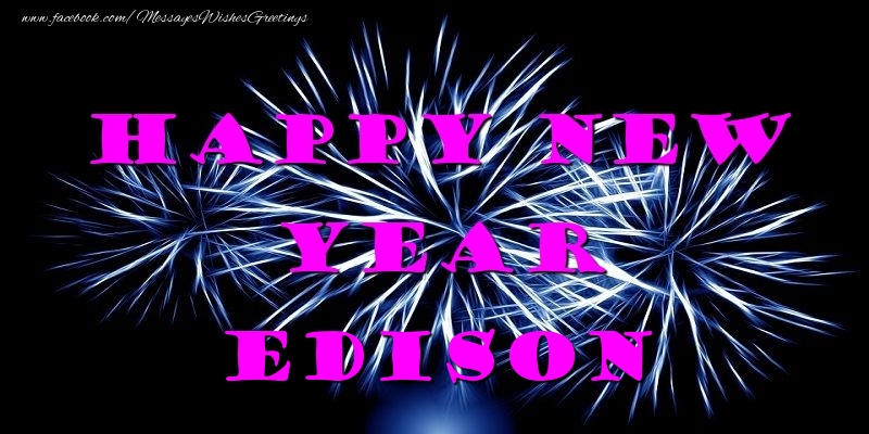 Greetings Cards for New Year - Happy New Year Edison