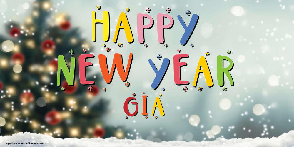 Greetings Cards for New Year - Happy New Year Gia!