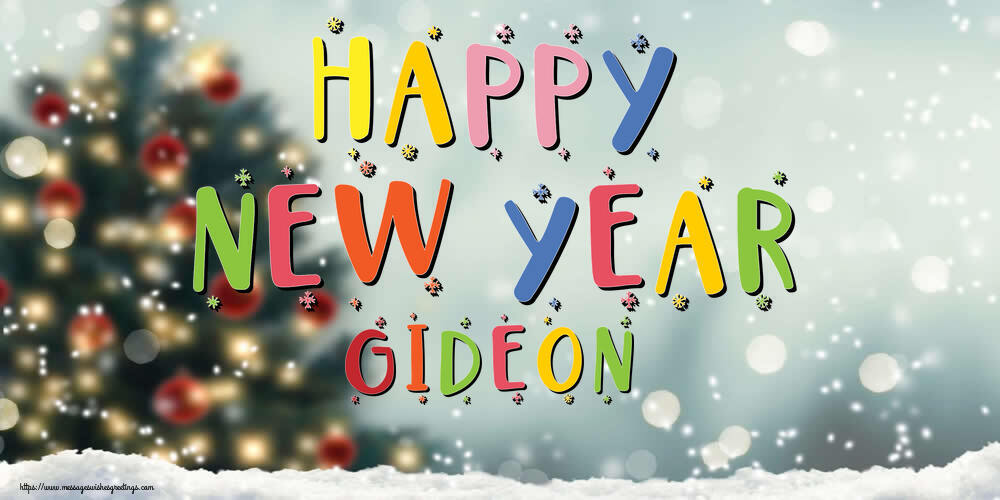 Greetings Cards for New Year - Happy New Year Gideon!