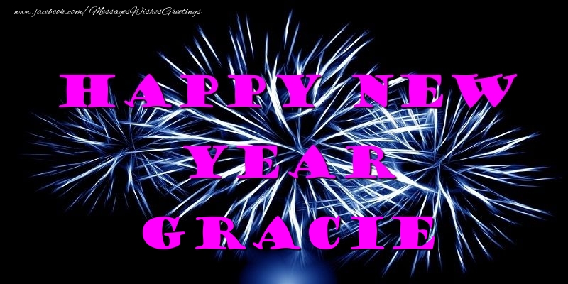 Greetings Cards for New Year - Happy New Year Gracie