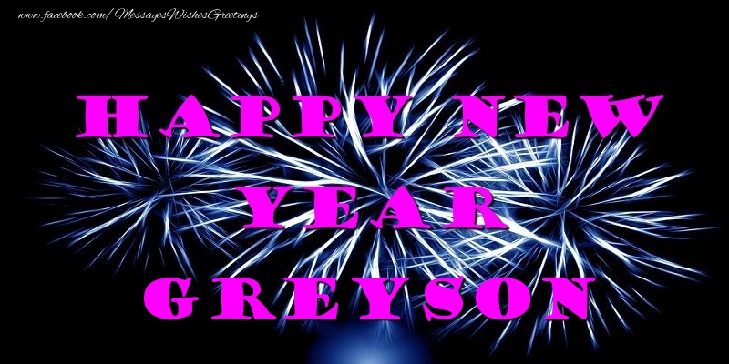 Greetings Cards for New Year - Happy New Year Greyson