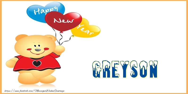 Greetings Cards for New Year - Happy New Year Greyson!