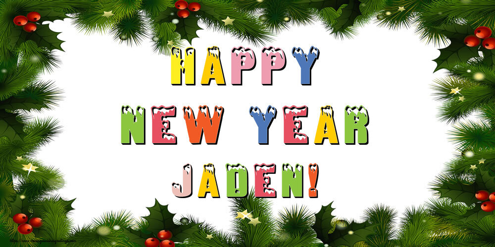 Greetings Cards for New Year - Christmas Decoration | Happy New Year Jaden!