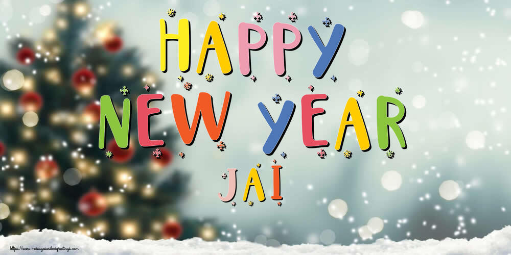 Greetings Cards for New Year - Christmas Tree | Happy New Year Jai!